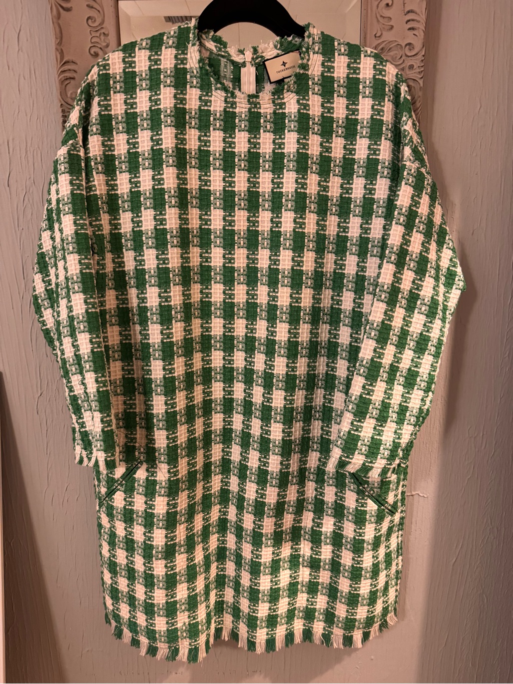 Tuckernuck Green And White Tweed Dress *Firm On Price*